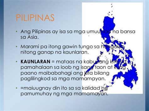 Katangian ng isang bansang maunlad .